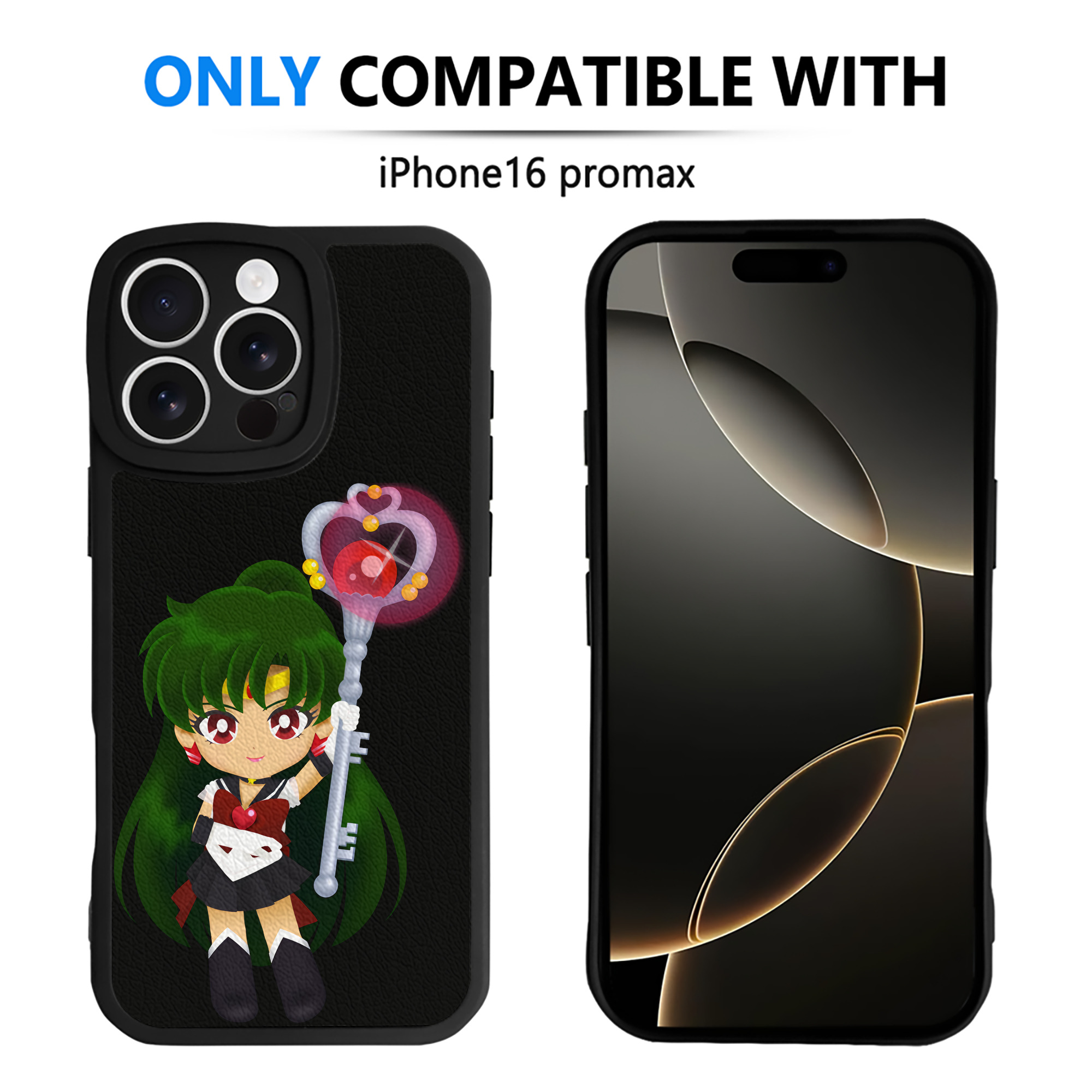 （画像用） 美少女戦士セーラームーン 冥王せつな Sailor Moon Meiou Setsuna 【iPhone 16シリーズ対応】シリコンスマホケース（レザー調） 材質：シリコン